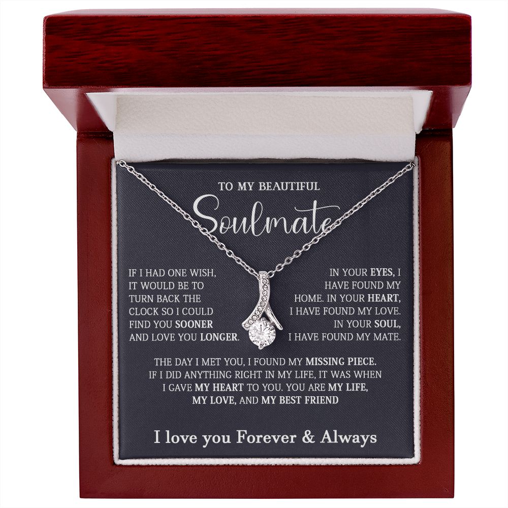 467B To My Soulmate Necklace, Holiday Gift For Wife Girlfriend From Husband,Xmas Gift