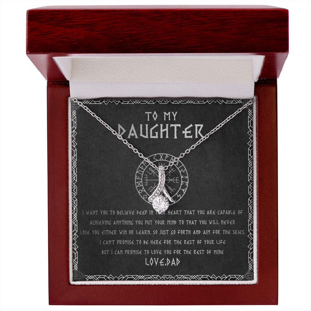 55B To My Daughter From Viking Dad, Gift For Viking Daughter Love Knot Necklace