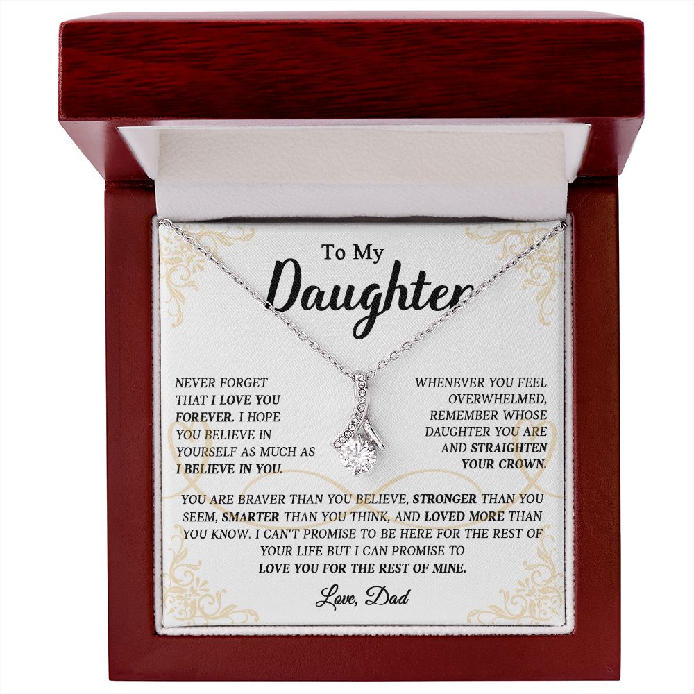 622B To My Daughter Necklace, Daughter Father Necklace, Daughter Gift From Dad, Xmas