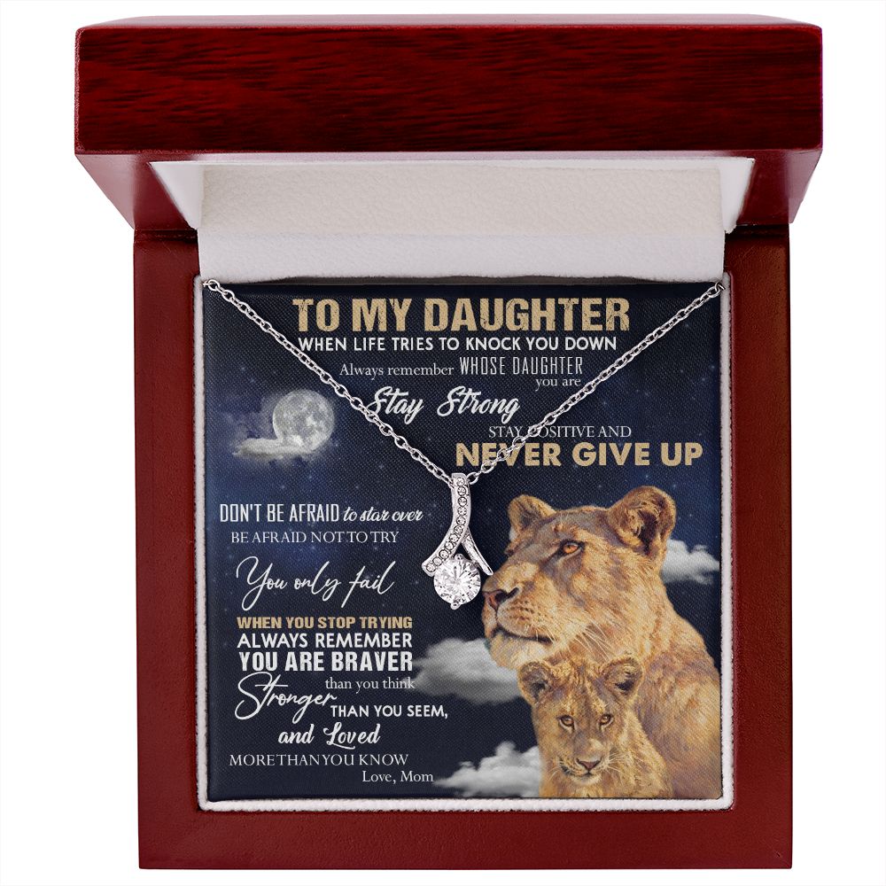 387A To My Daughter Necklace, Lion Necklace, Birthday Gift Necklace From Mom