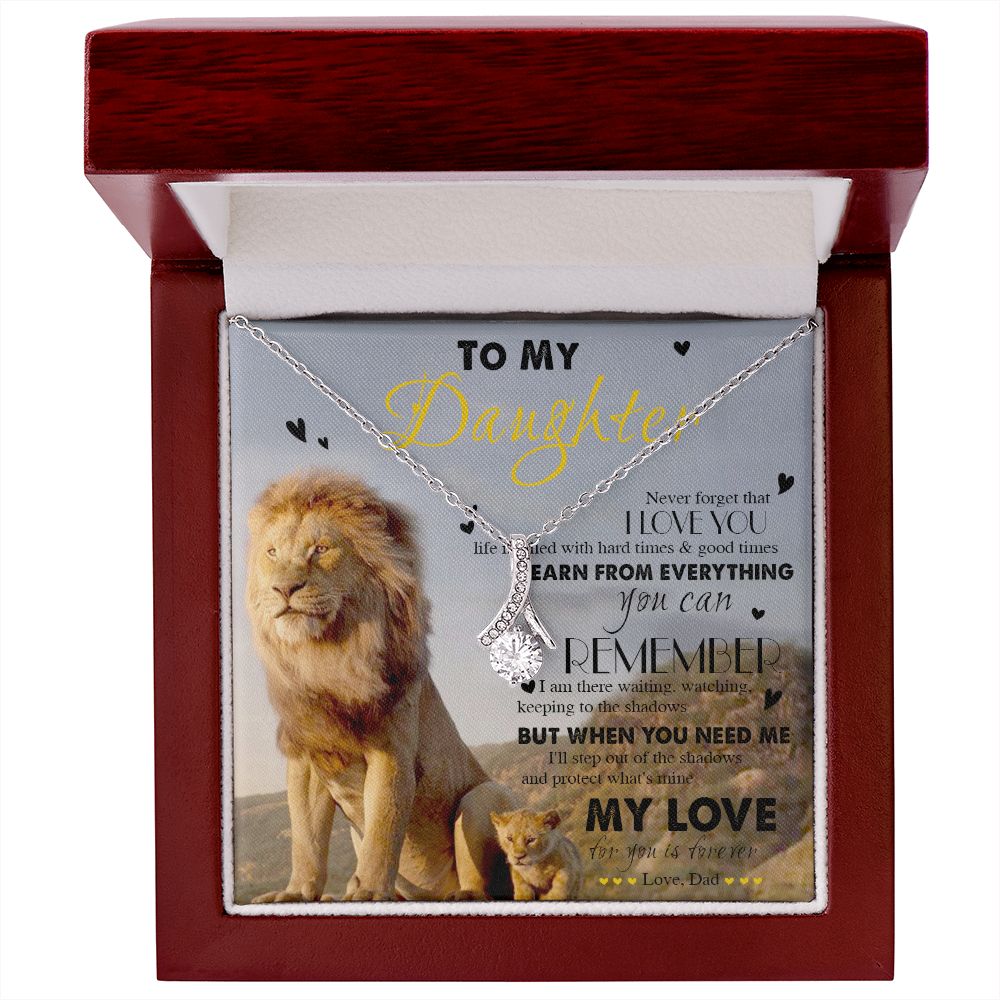 383B Lion To My Daughter Necklace, Gift From Dad, Necklace Gift Birthday, Holiday