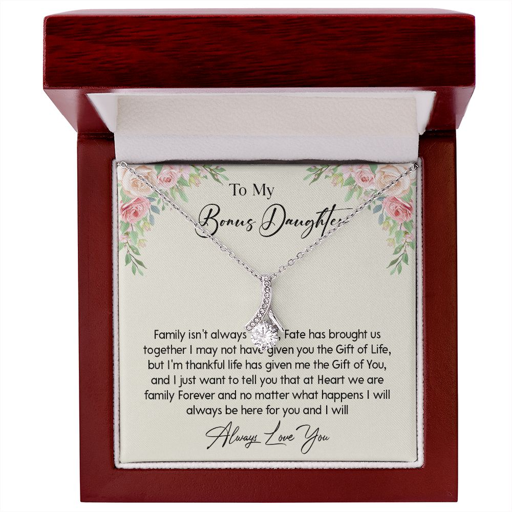 468B To my Bonus Daughter Necklace, Bonus Daughter, Step Daughter Gift, Birthday Gift