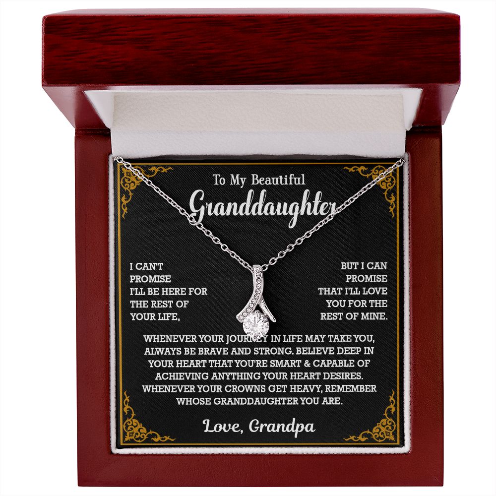 614B To My Granddaughter Necklace, Xmas Birthday Gift For Granddaughter From Grandpa
