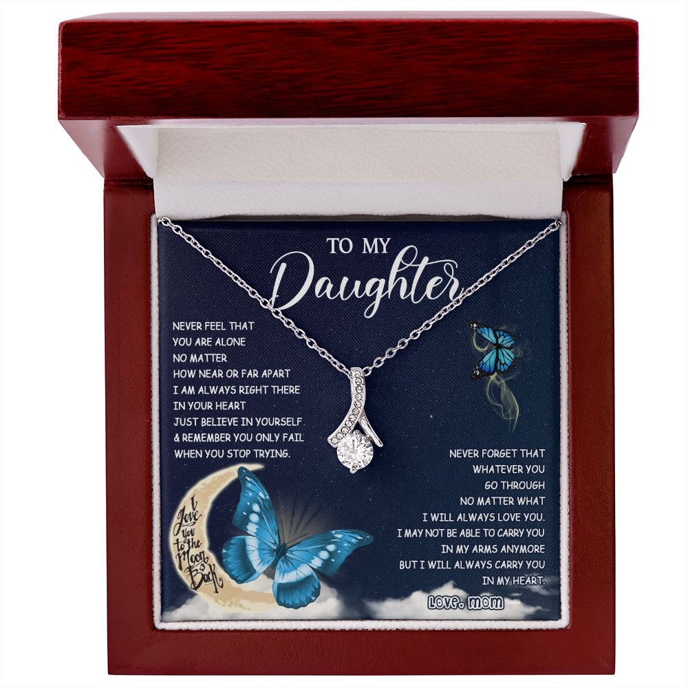 476B To My Daughter Necklace Mother to Daughter Birthday Graduation Gift from Mom