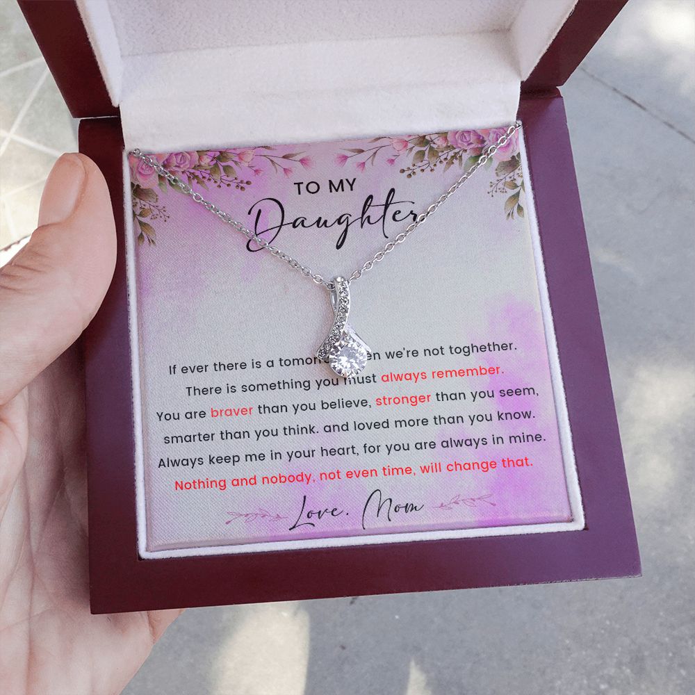 58D To My Daughter Necklace, Love Knot Necklace, Daughter Necklace From Mom