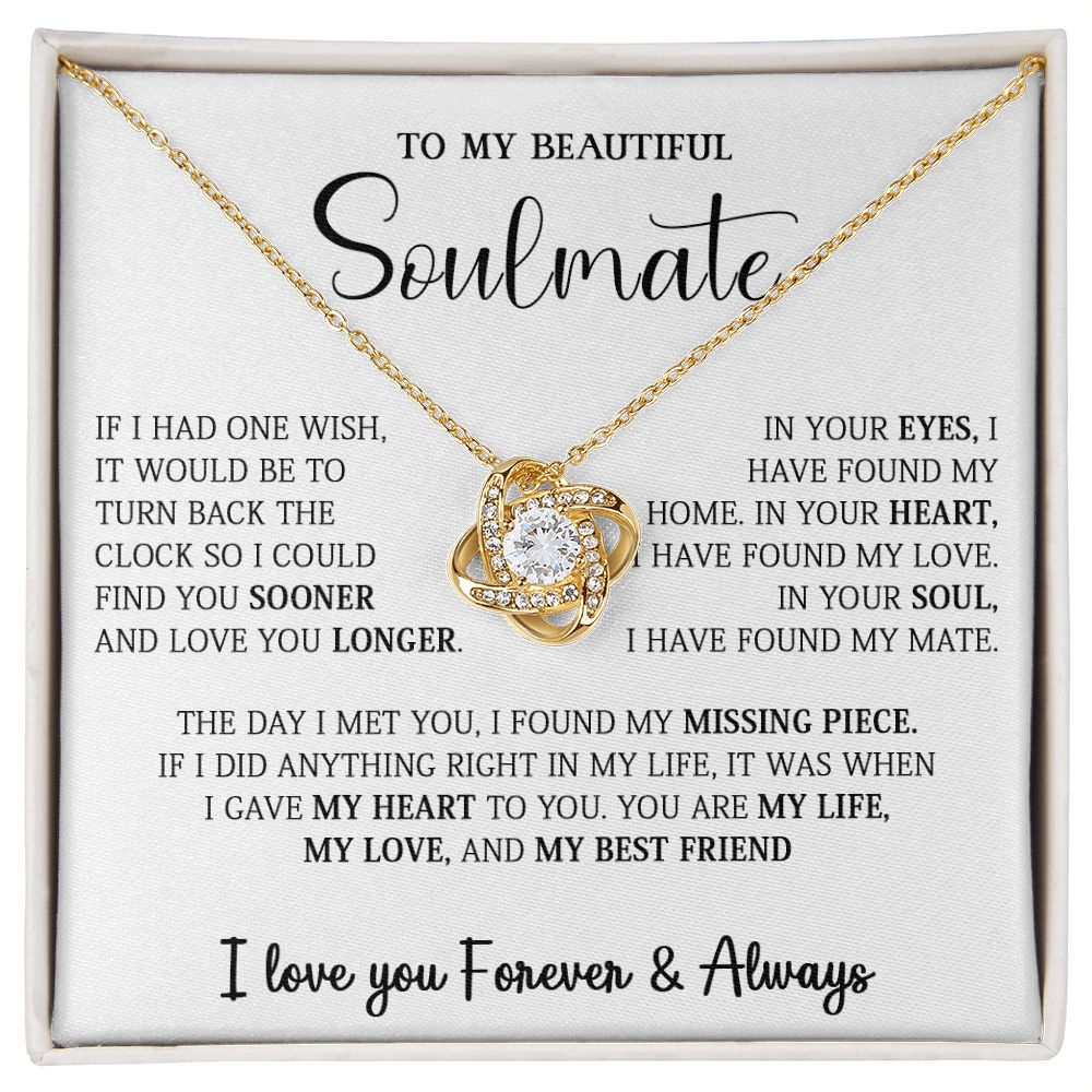 458A To My Soulmate Necklace,Birthday Gift For Wife Girlfriend From Husband,Xmas Gift