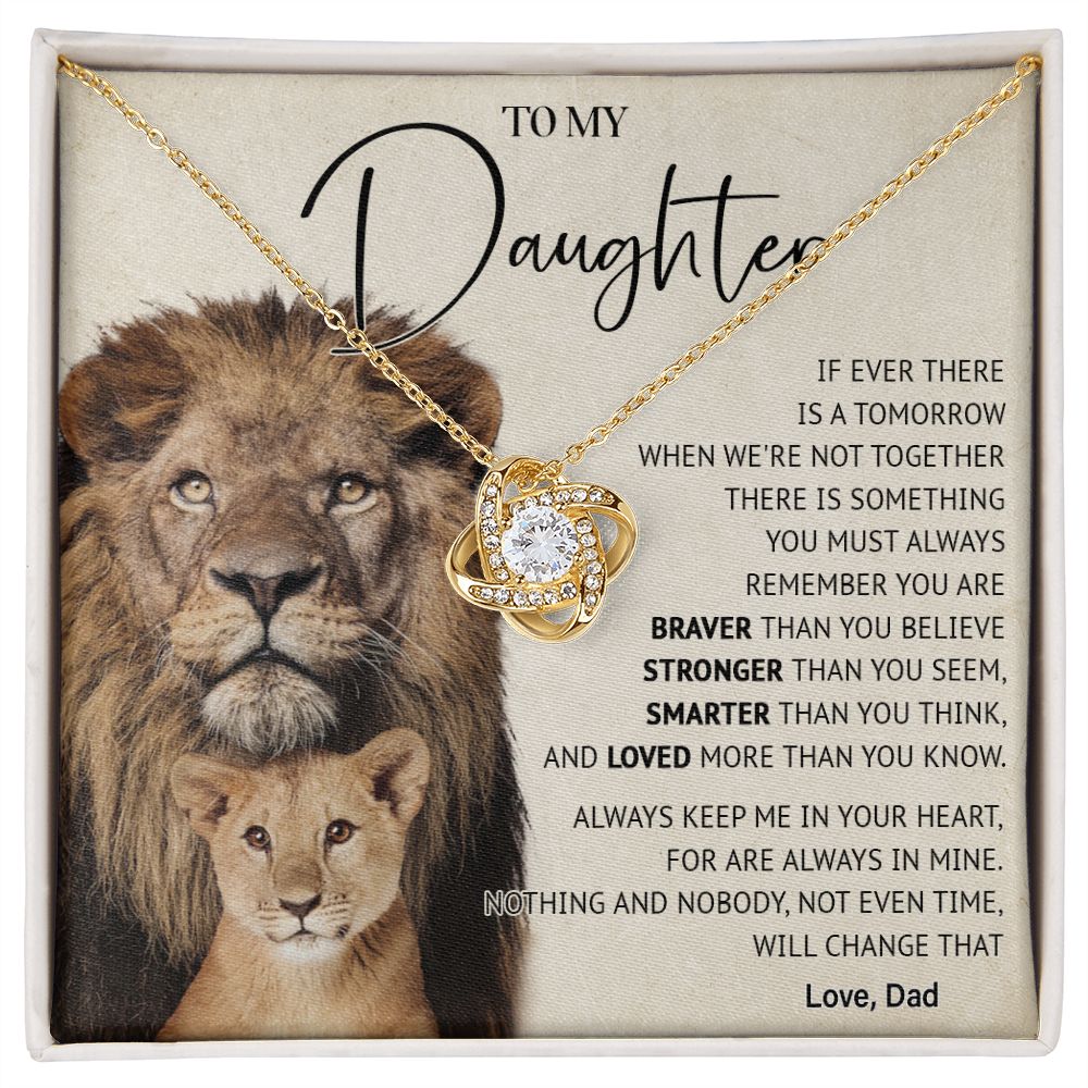 506A To My Daughter Necklace, Gift For Daughter From Dad, Lion Father Gift, Love Gift