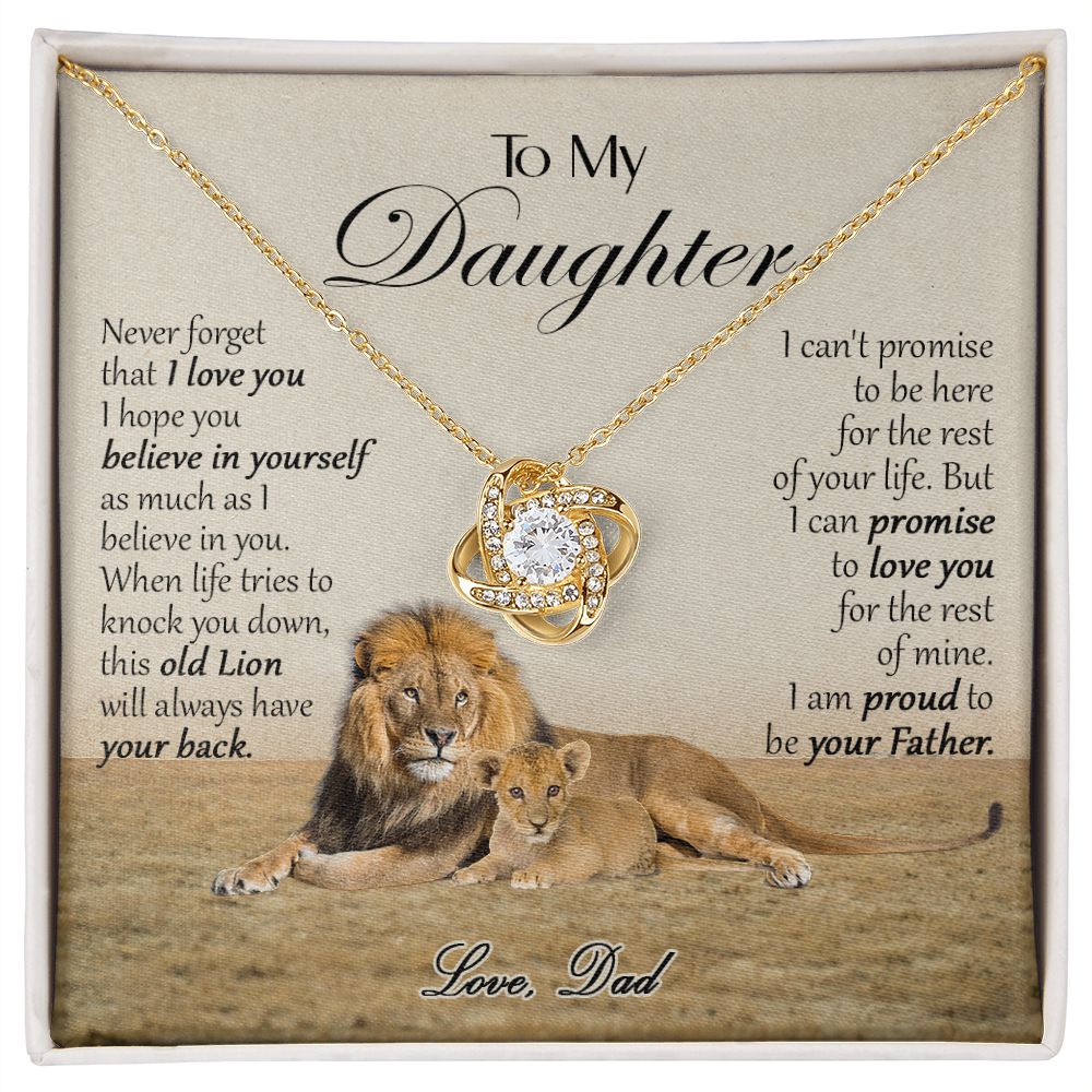 469A To My Daughter Necklace, Xmas Gift For Daughter From Dad, Daughter Father Lion