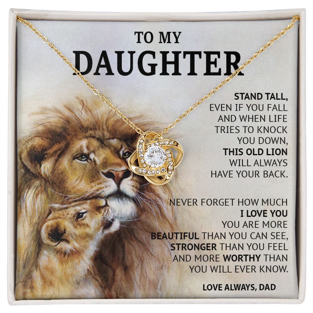 499A To My Daughter Necklace, Xmas Gift For Daughter From Dad, Daughter Father Lion