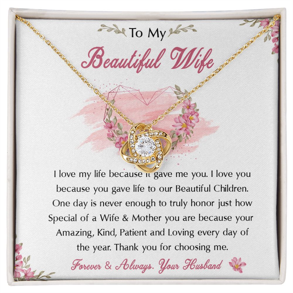 98A To My Beautiful Wife Necklace, Wife Necklace Gift from Husband, Birthday Gift