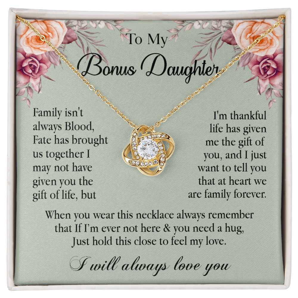 632A To My Bonus Daughter Necklace, Gift Birthday, Gift Ideas, Daughter Necklace
