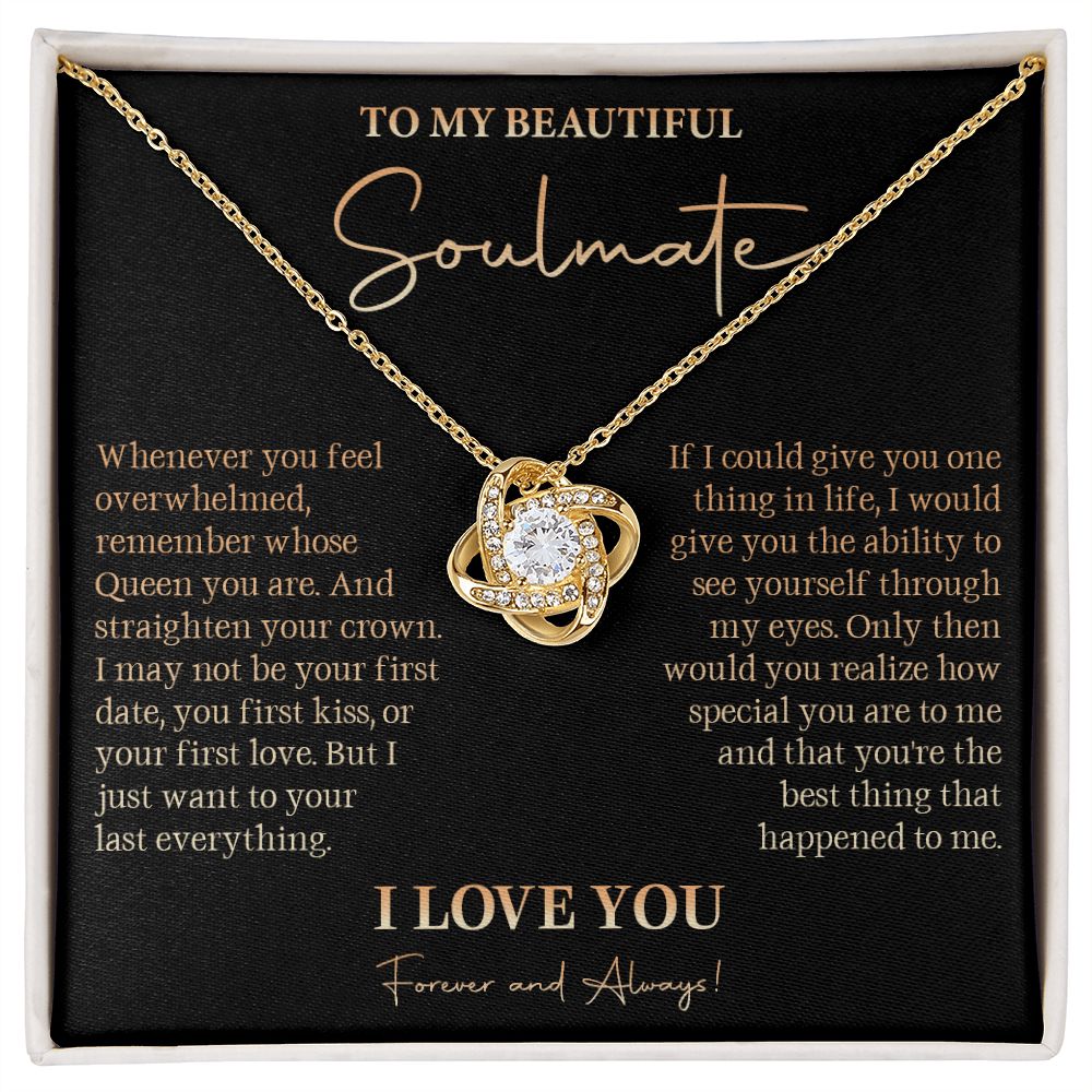 582A To My Soulmate Necklace, Love Gift For Girlfriend Wife, Birthday Gift for Womens