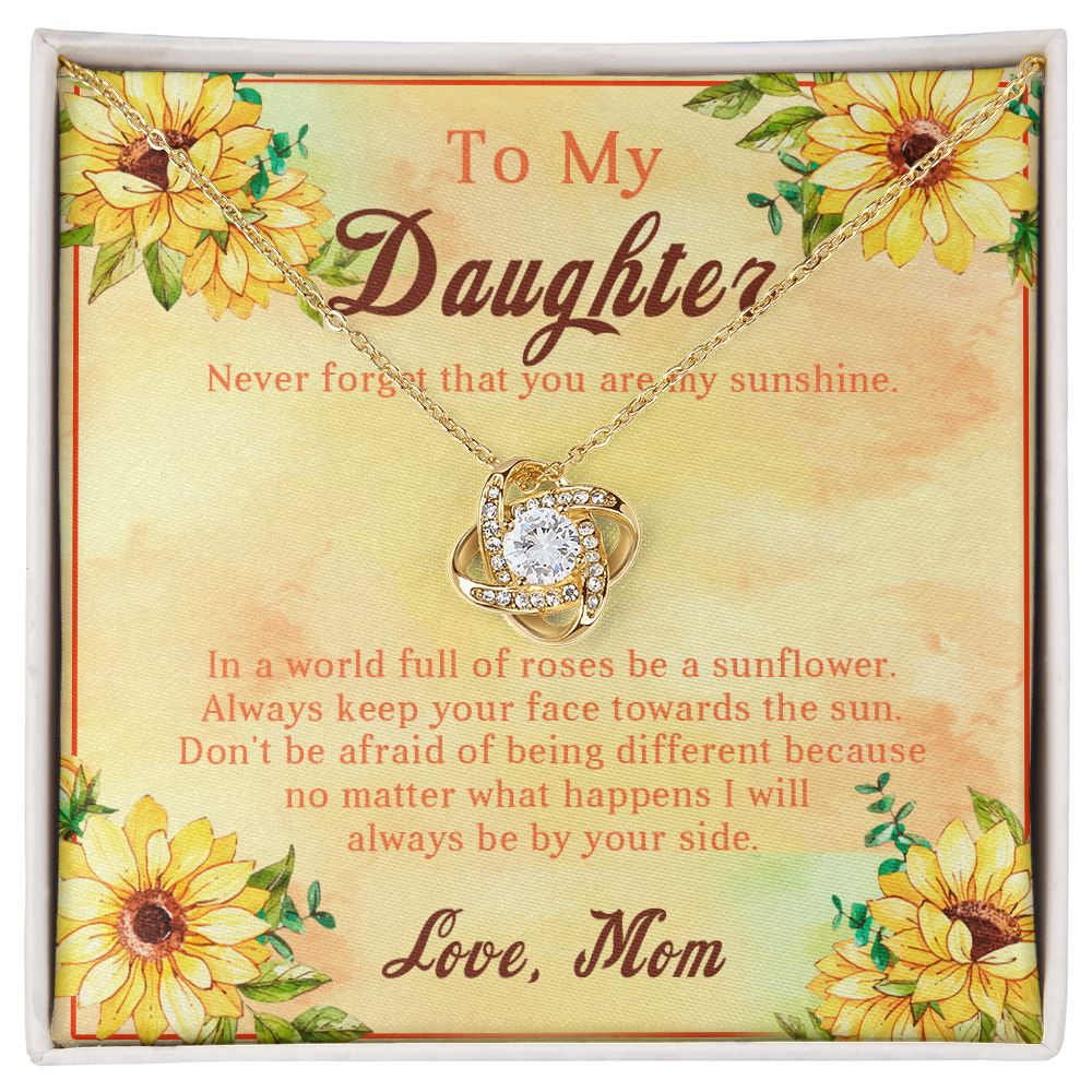 107A Sunflower Necklace, To My Daughter Necklace, Necklace Gift From Mom, Xmas Gift