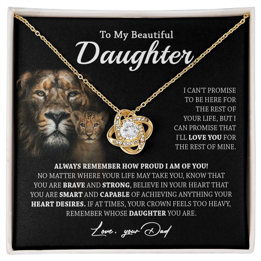 629A To My Daughter Necklace,Always Remember Lion Necklace Gift For Daughter From Dad