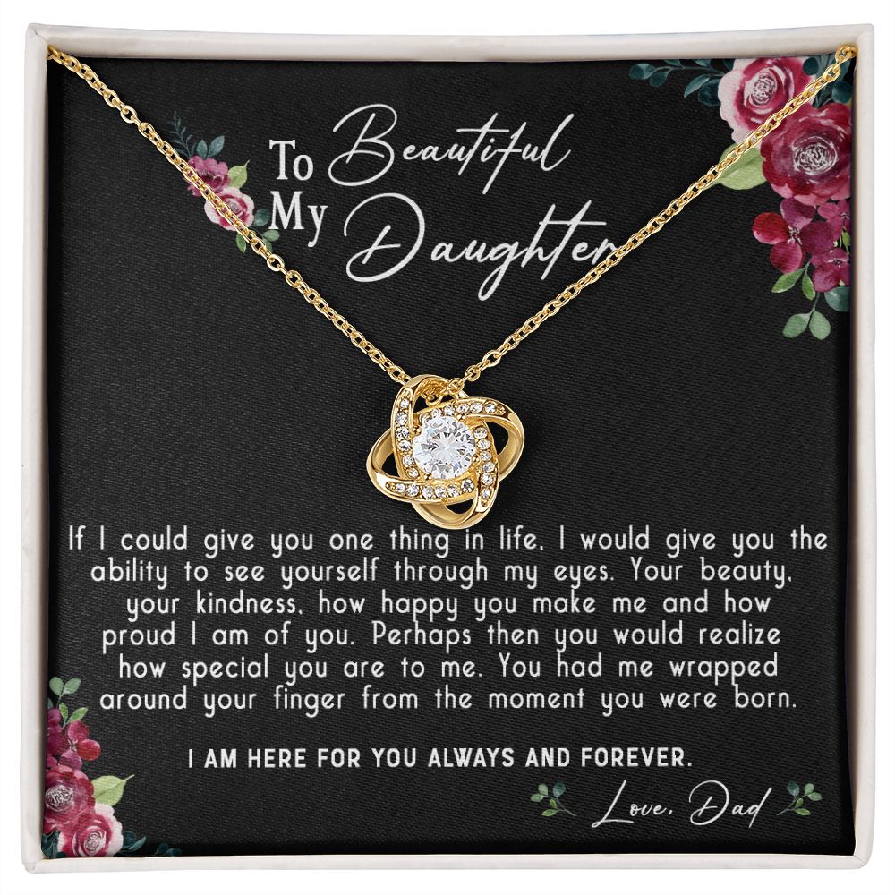 119A Daughter Necklace, To My Beautiful Daughter Necklace Gift From Dad, Xmas Gift