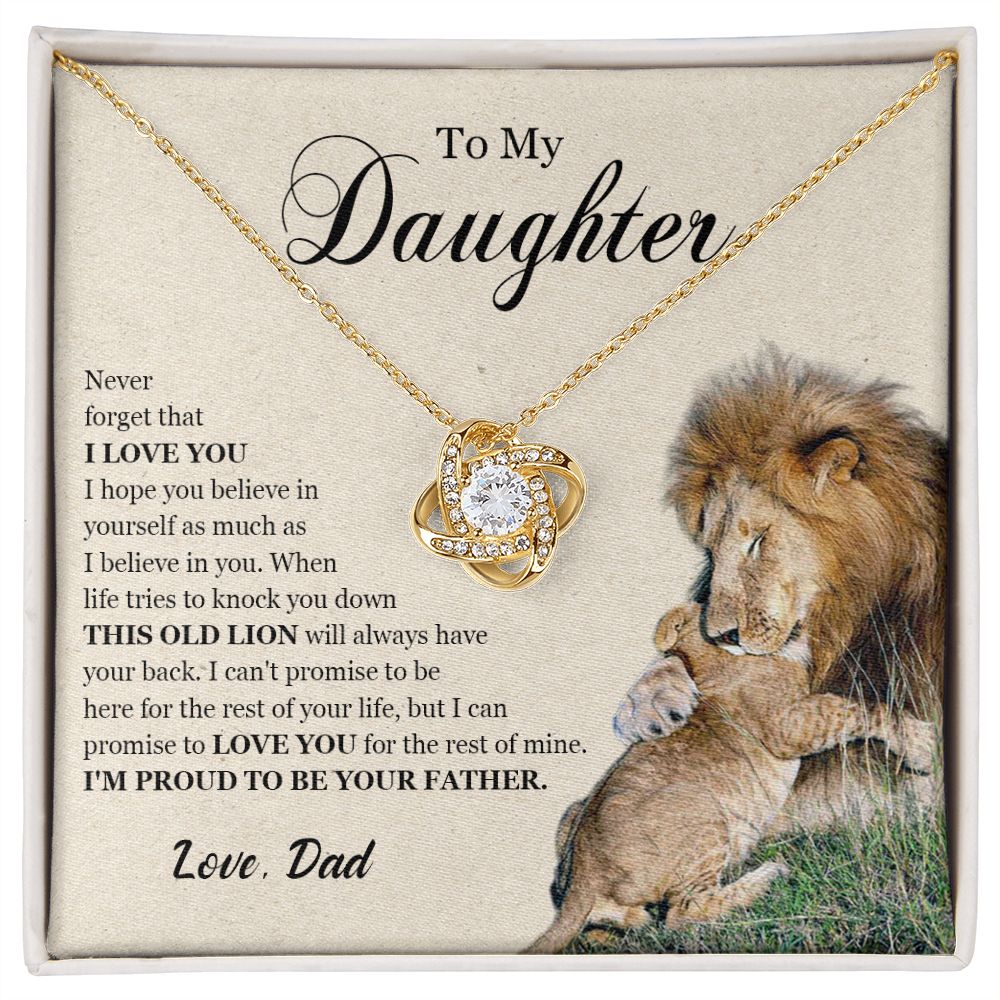 462A To My Daughter Necklace, Gift For Daughter From Dad, Daughter Father Lion Gift,