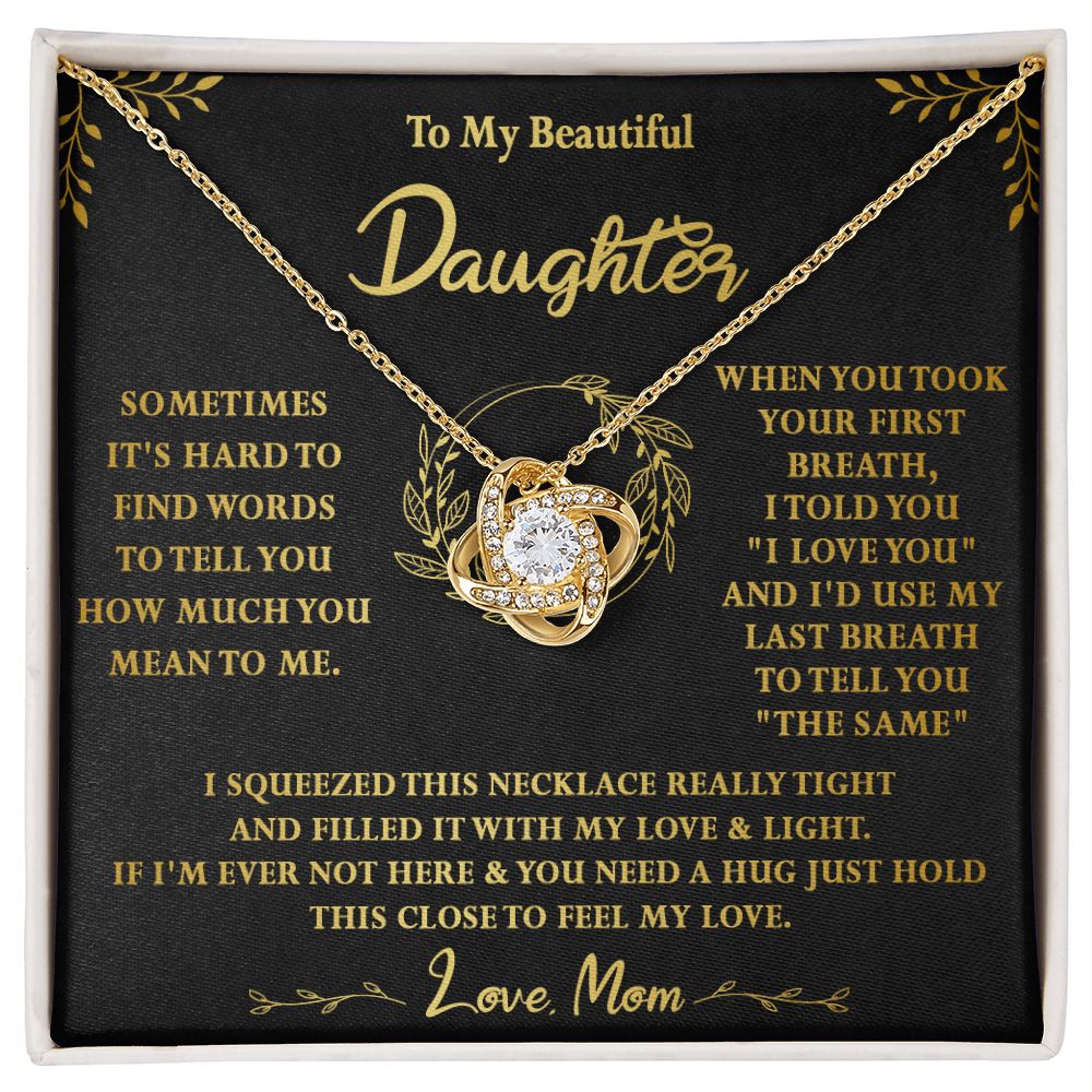 118A To My Beautiful Daughter Necklace,Gift For Daughter From Mom, Xmas Birthday Gift