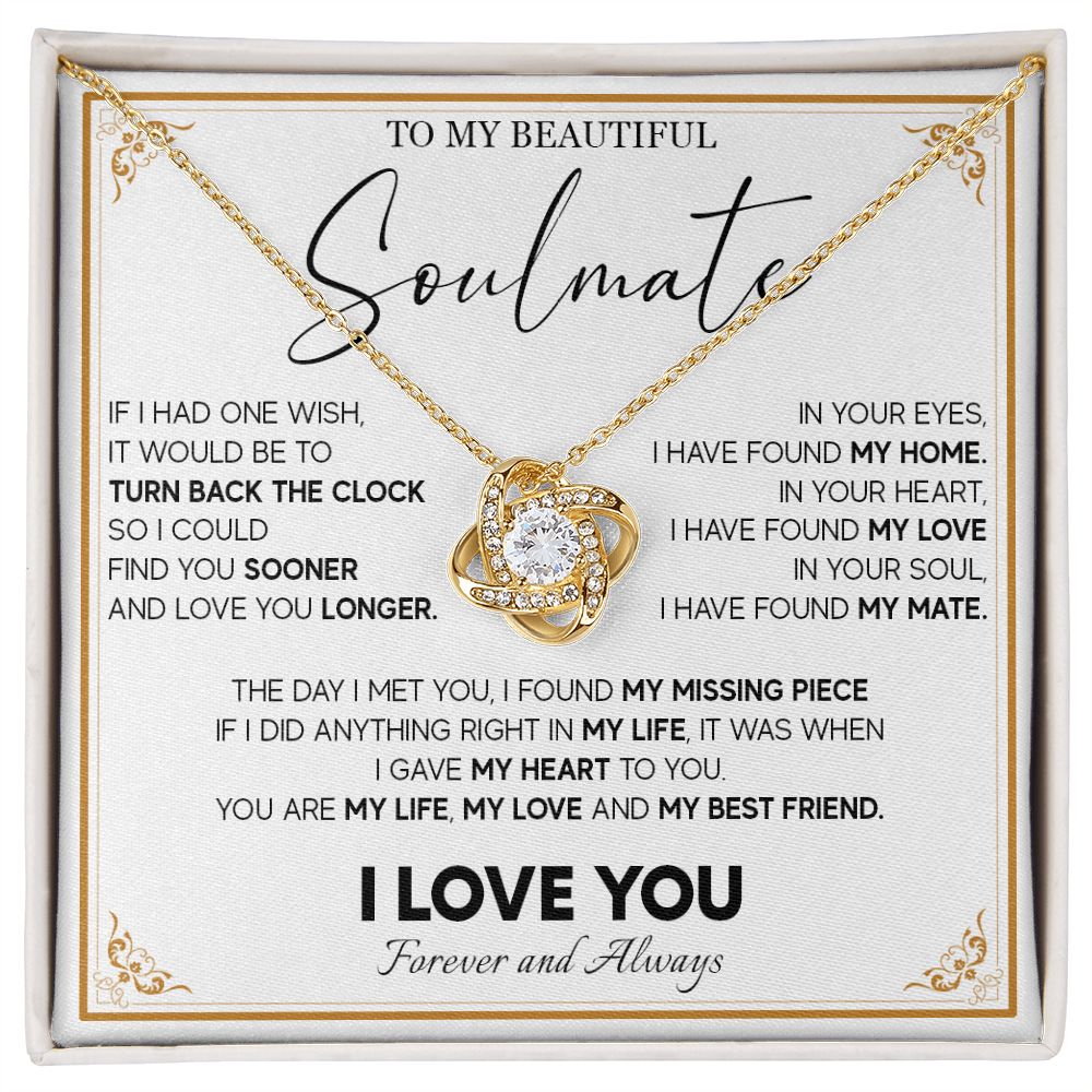 511A To My Beautiful Soulmate Necklace, Gift for Wife, Girlfriend, Anniversary Gift