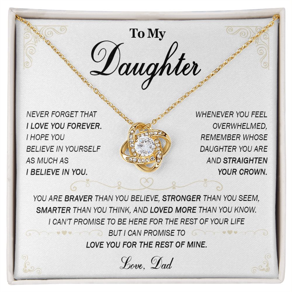 589A To My Daughter Necklace, Daughter Father Necklace, Daughter Gift From Dad, Mom