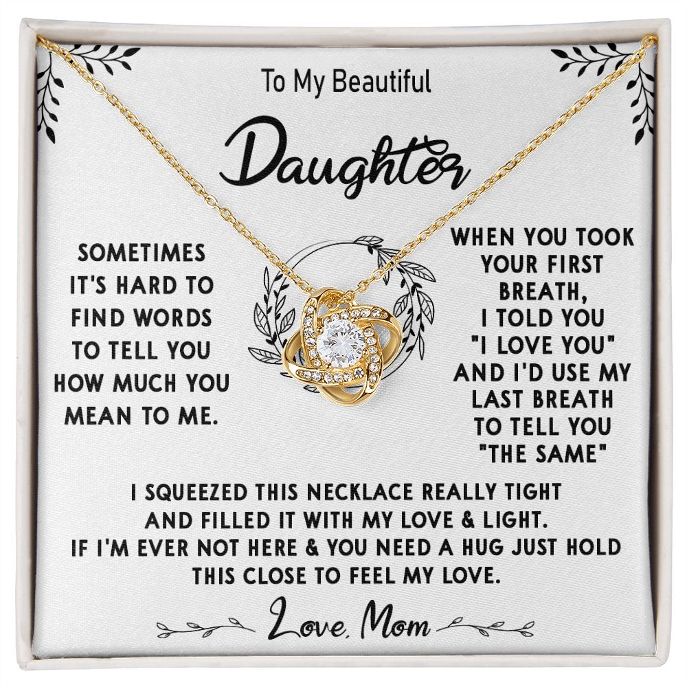 112A To My Beautiful Daughter Necklace, Daughter Mother Necklace, Gift Xmas From Mom