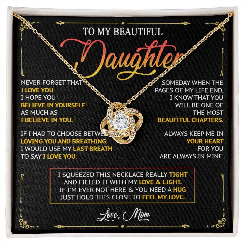 582A To My Daughter Necklace, Birthday Gift For Daughter From Mom, Women Jewelry Gift