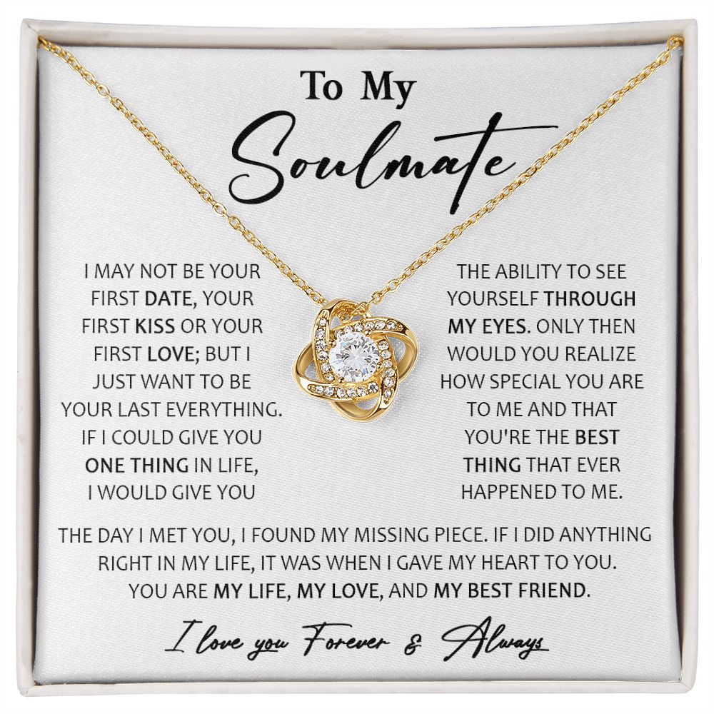 457A To My Soulmate Necklace, Birthday, Xmas Gift For Wife, Girlfriend From Husband