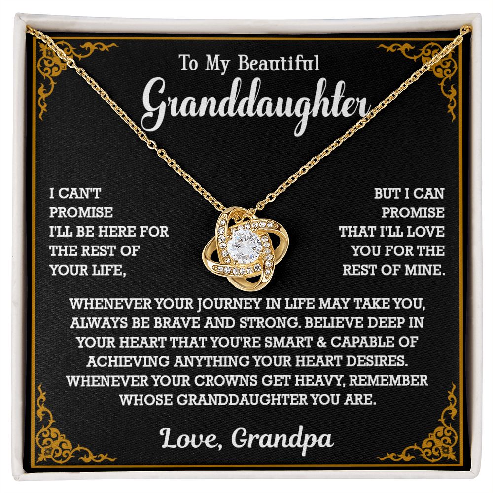 614A To My Granddaughter Necklace, Xmas Birthday Gift For Granddaughter From Grandpa