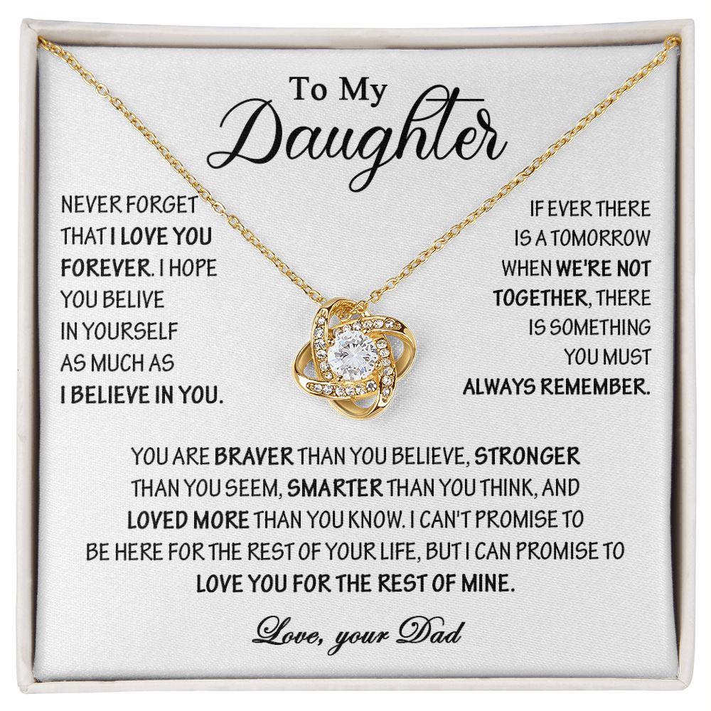 432A To My Daughter Necklace, Daughter Father Necklace, Gift Birthday, Xmas From Dad