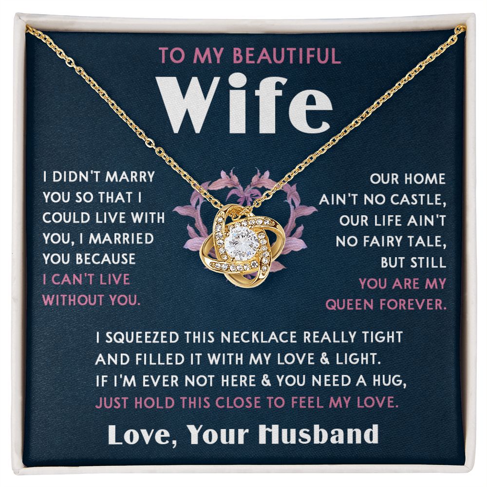 423A To My Beautiful Wife Necklace, Wife Necklace Gift from Husband, Mothers Day Gift