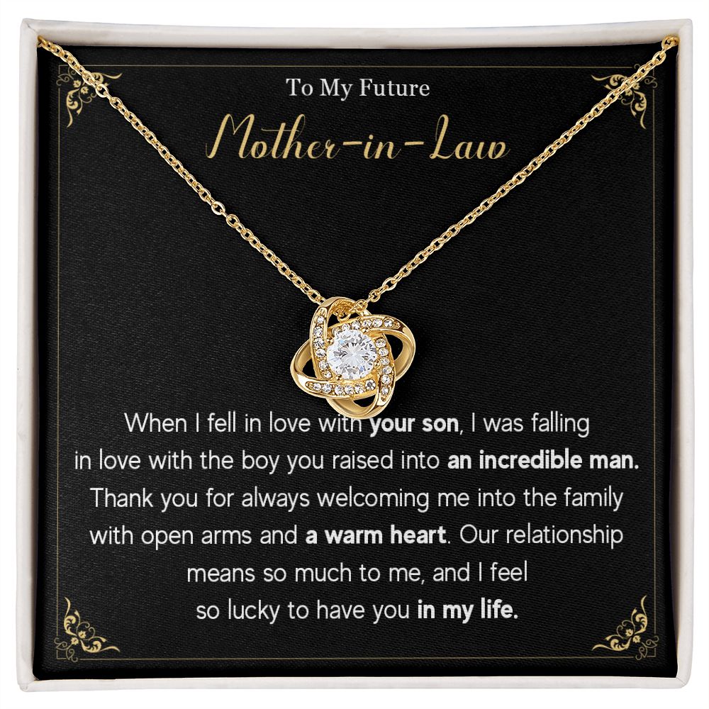 580A To My Future Mom-In-Law Necklace Knot Pendant Thank You Gifts For Mother In Law
