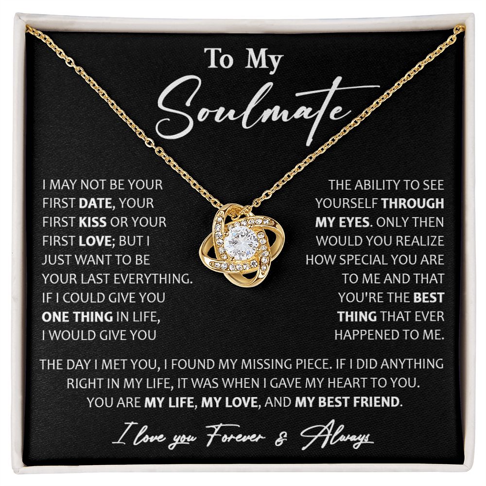 460A To My Soulmate Necklace, Christmas, Valentine Gift For Her, Gift For Soulmate