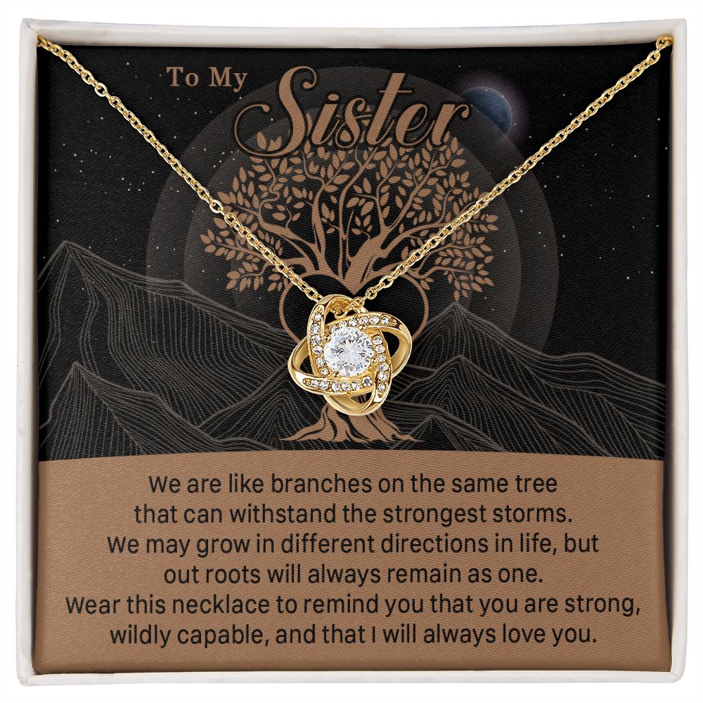 547A To My Sister, Strong Roots Heart Pendant Necklace Gift for Sister Birthday, Xmas
