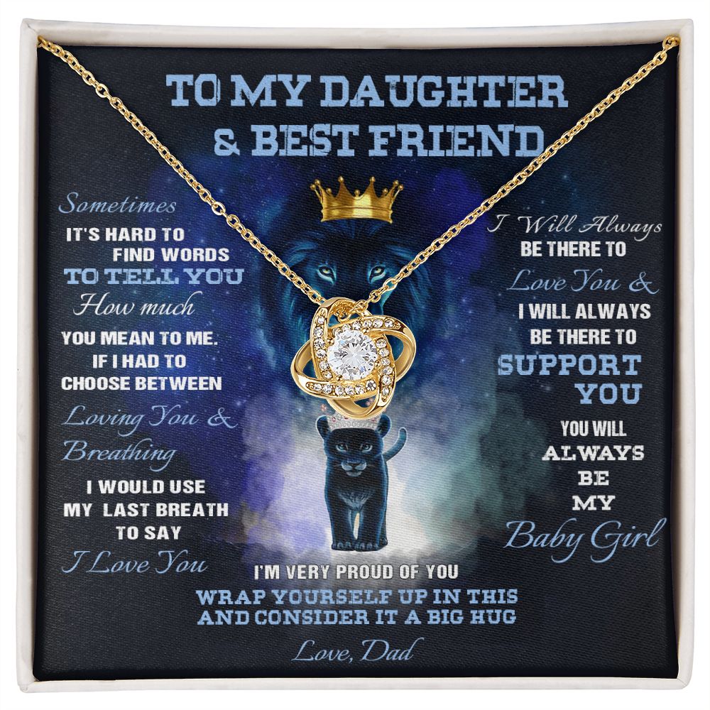 391A Lion To My Daughter & Best Friend Necklace, Xmas Gift For Daughter From Dad