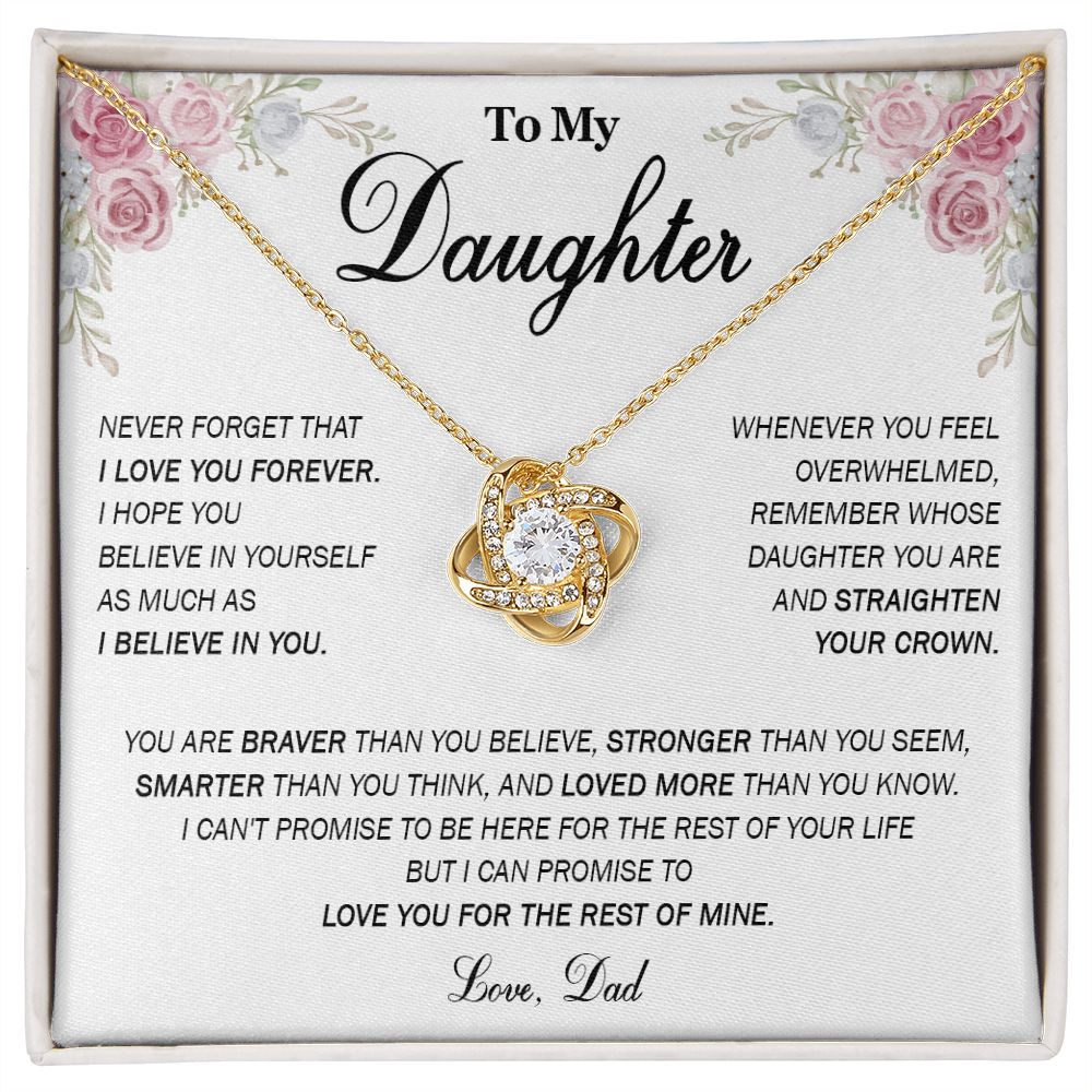 590A To My Daughter Necklace, Daughter Gift From Dad, Mom, Daughter Father Necklace