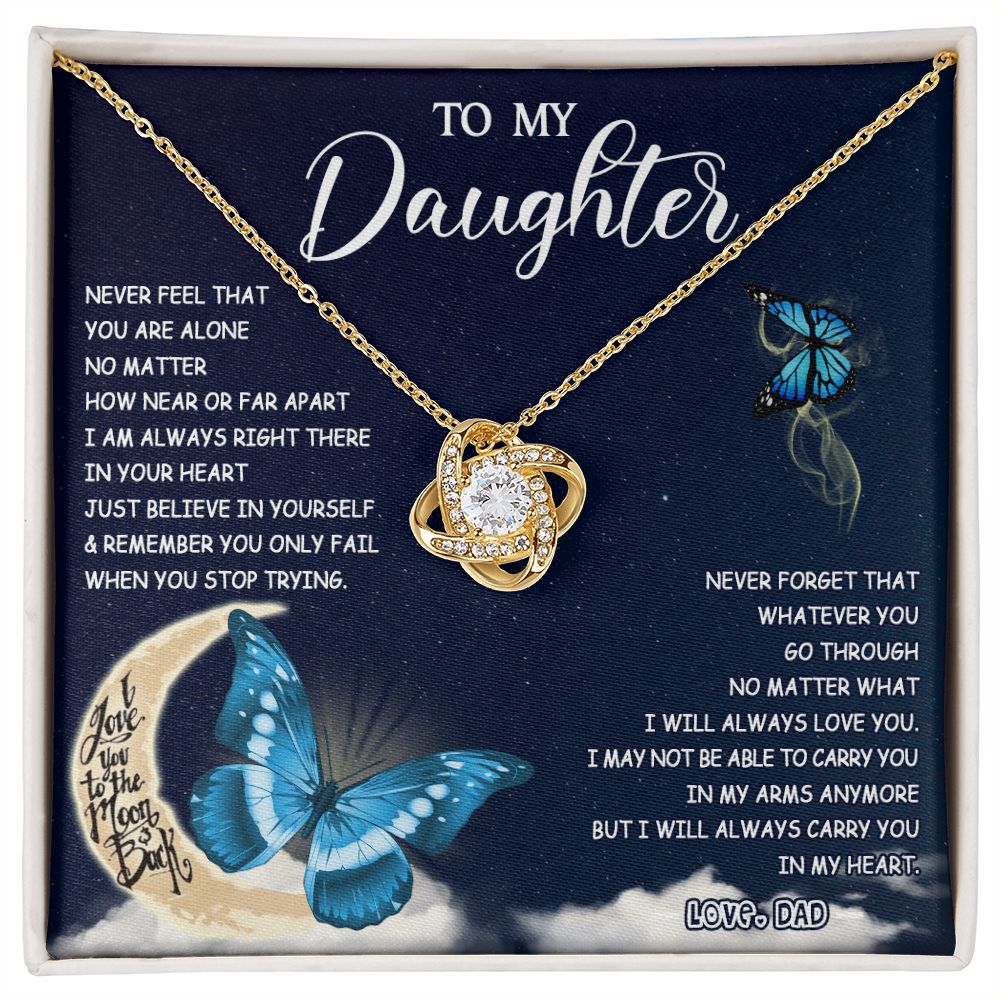 475A To My Daughter Necklace Father to Daughter Birthday Graduation Gift from Dad