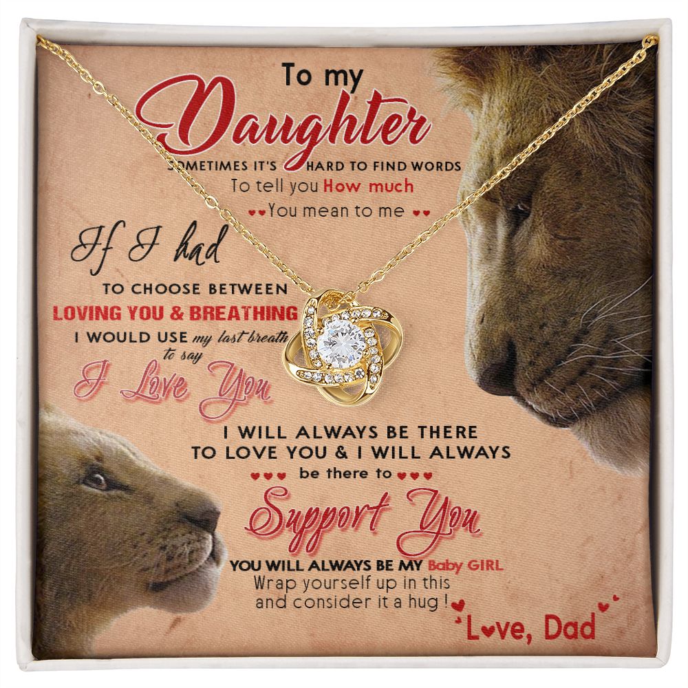 389A Lion To My Daughter Necklace, Gift For Daughter From Dad, Daughter Father Lion