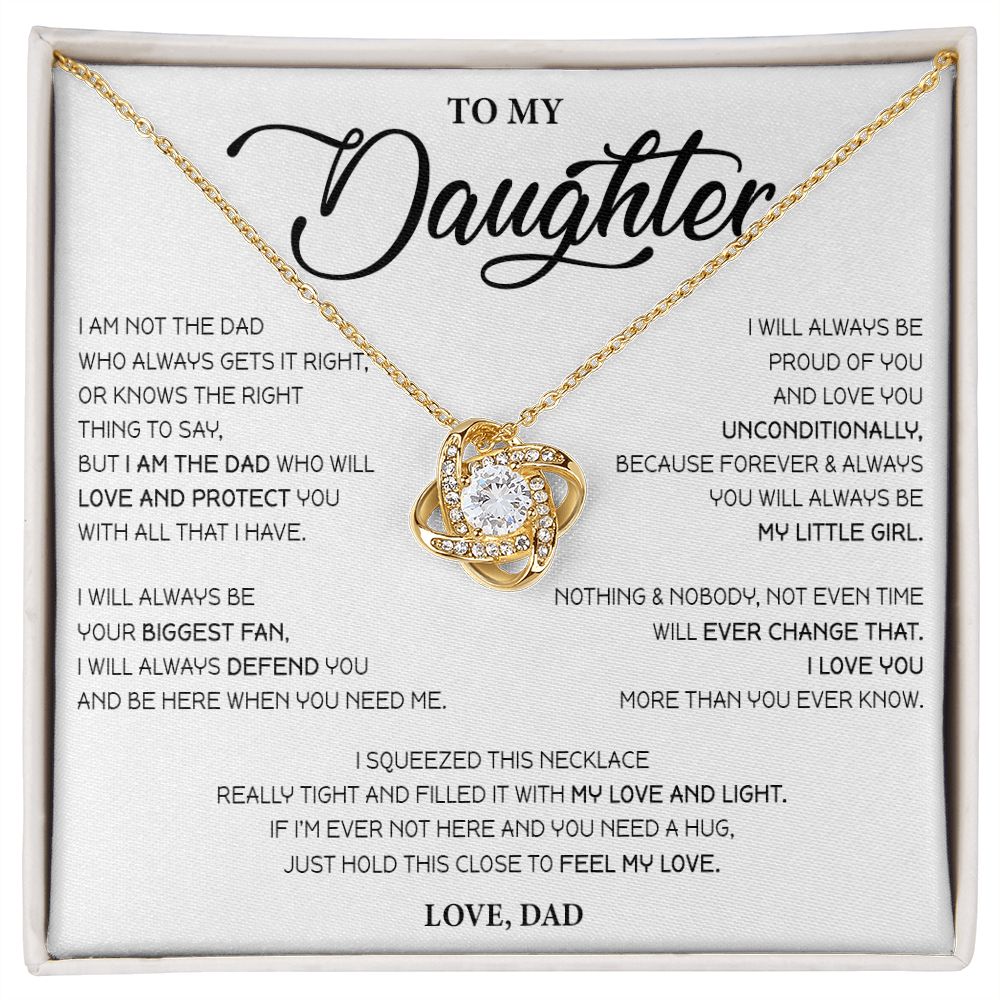 500A To My Daughter Necklace, Love Knot Pendant Necklace, Daughter Gift from Dad