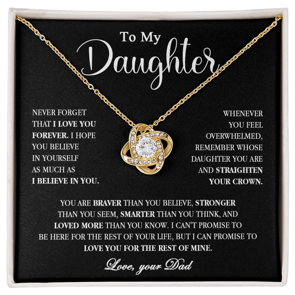 605A To My Daughter Necklace, Gift for Daughter from Dad, Birthday Christmas Gift
