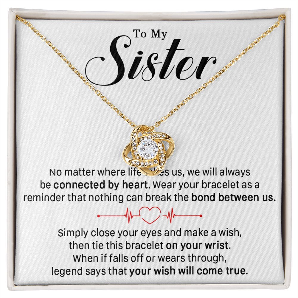 545A To My Sister Necklace, Sister Best Friends Love Heart Necklace, Birthday Gifts