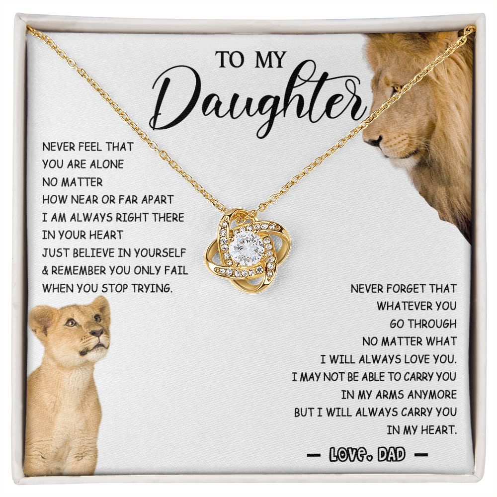 477A To My Daughter Necklace Father to Daughter Birthday Christmas Gift from Lion Dad