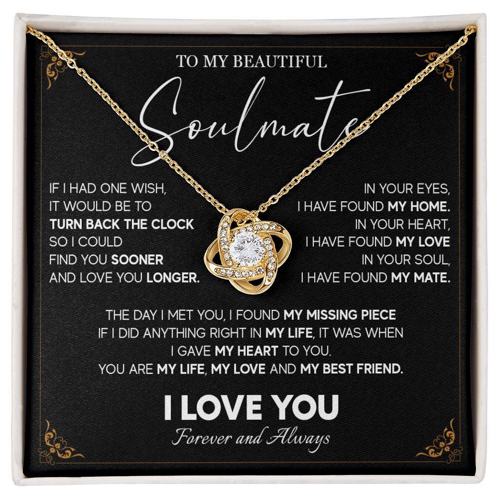 512A To My Beautiful Soulmate Necklace, Gift for Girlfriend, Wife, Anniversary Gift