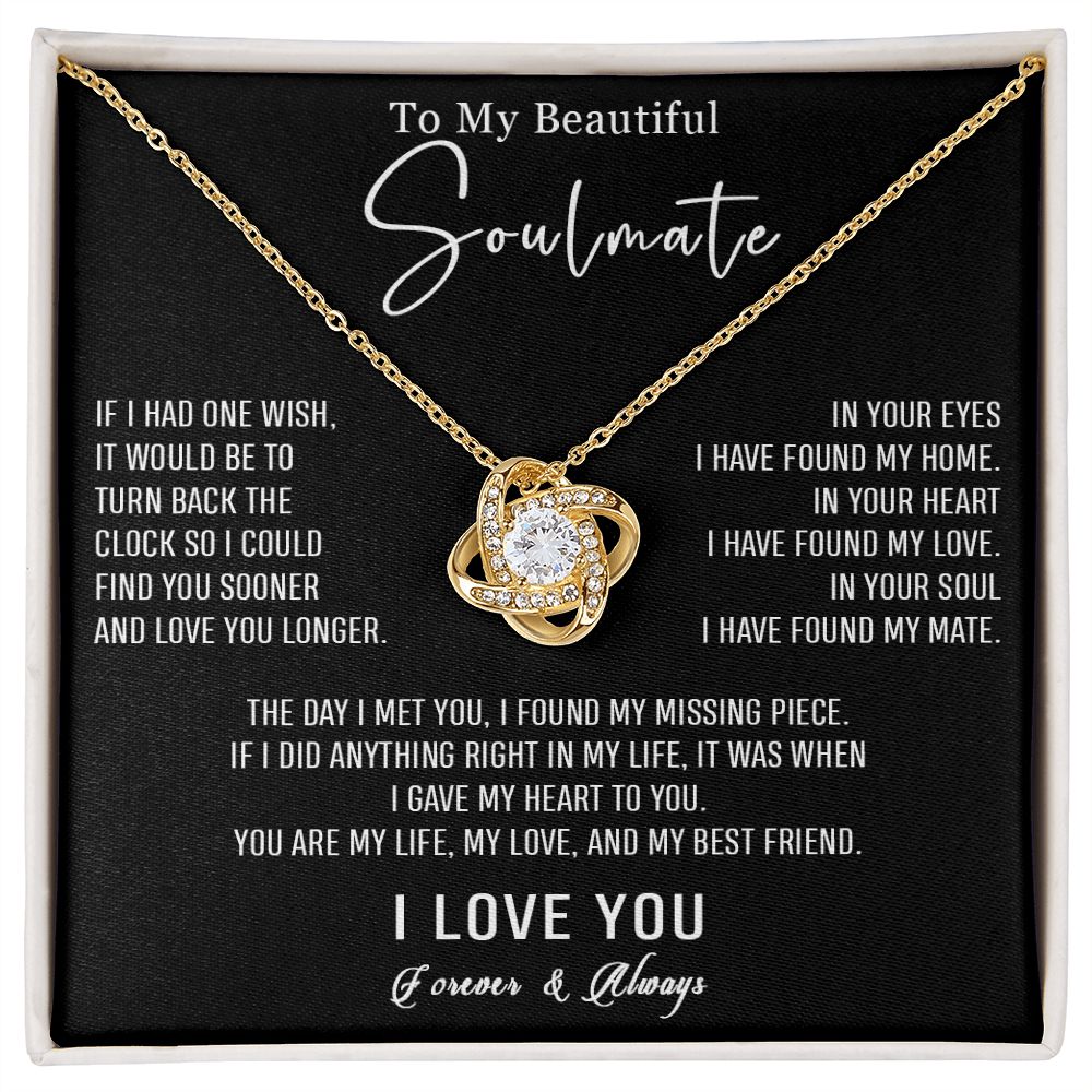561A To my Soulmate Necklace, Wife Birthday Gifts, Love Gifts for Wife Girlfriend