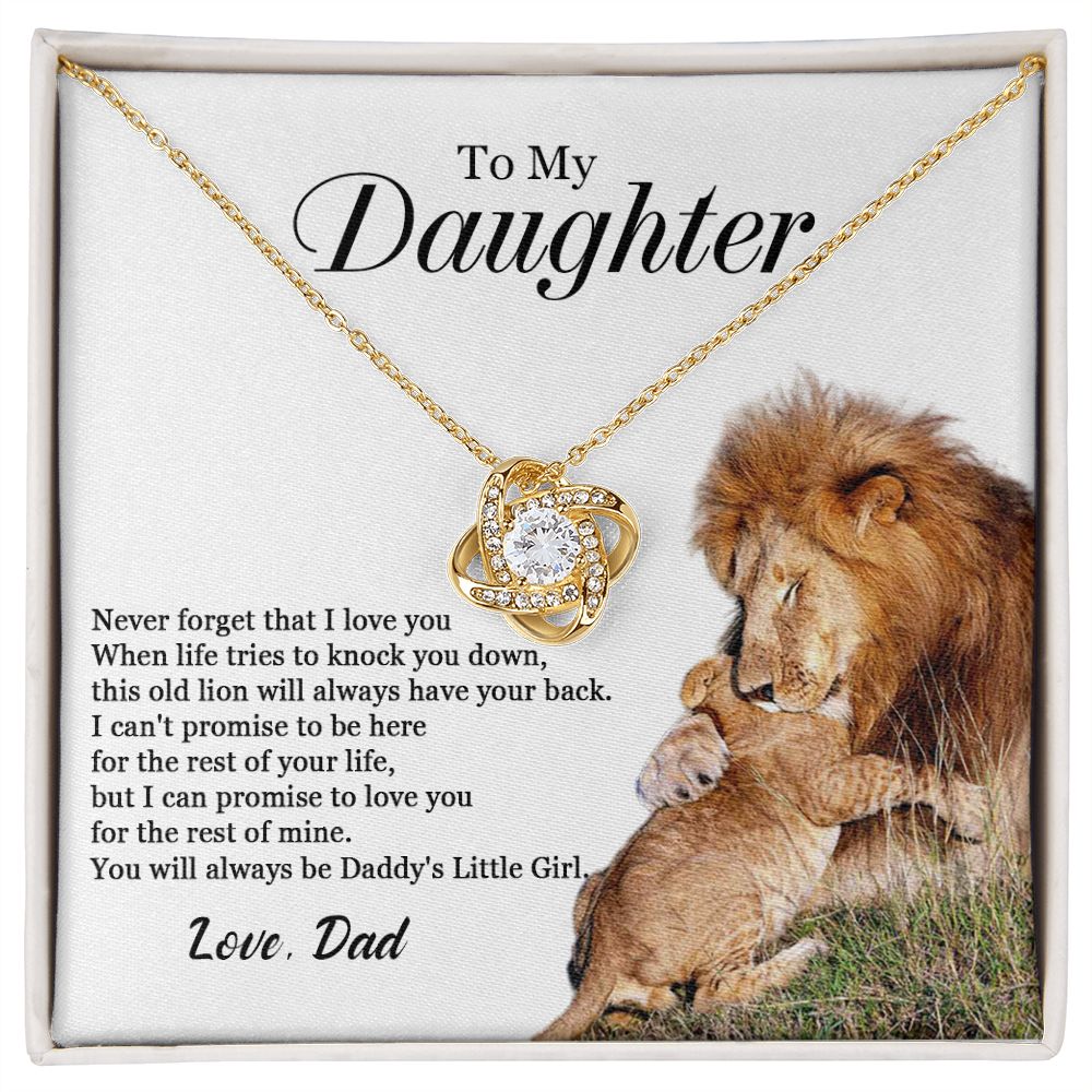 447A To My Daughter Necklace, Gift For Daughter From Dad, Daughter Father Lion