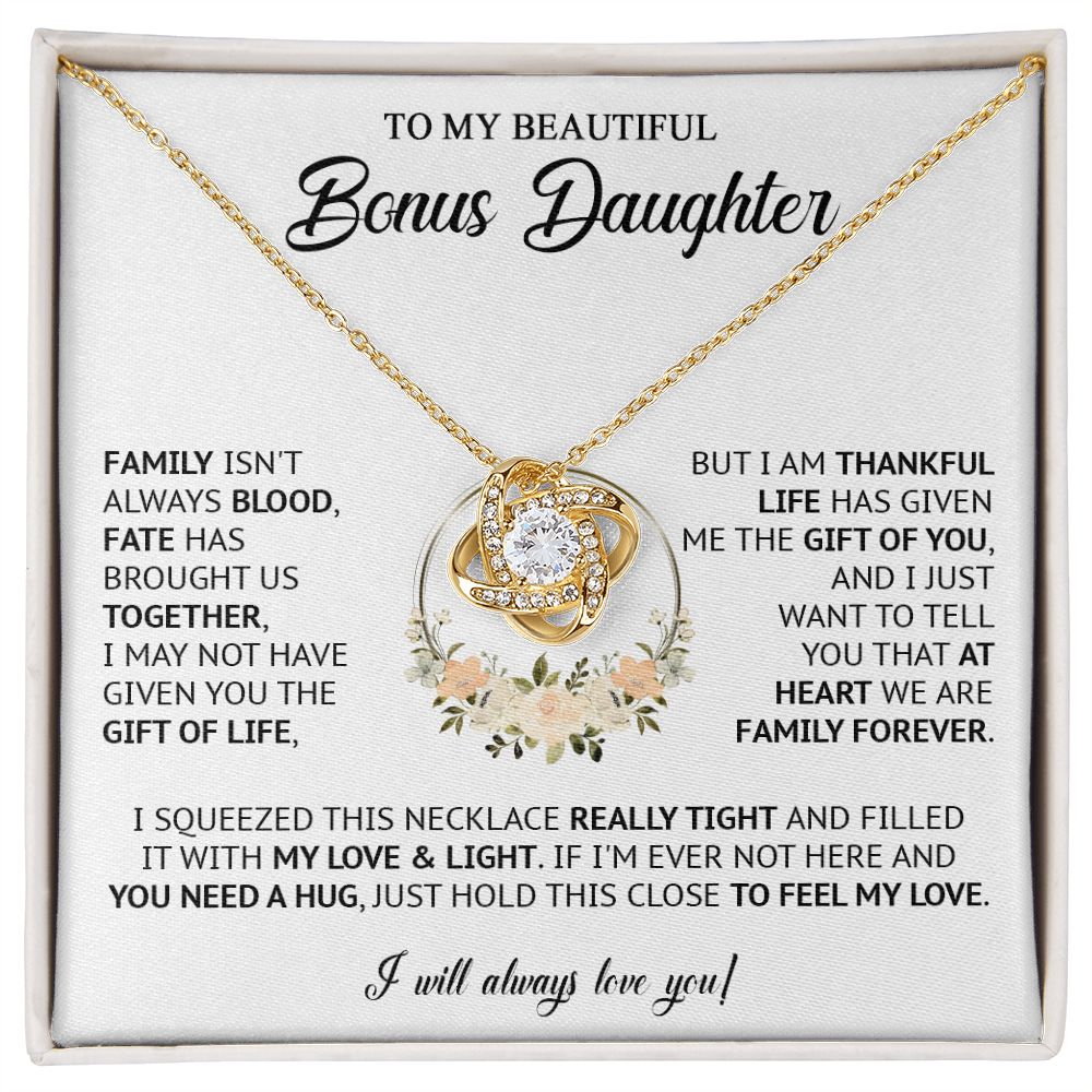 585A Bonus Daughter Necklace, Birthday Gift for Daughter from Dad Mom, Step Daughter