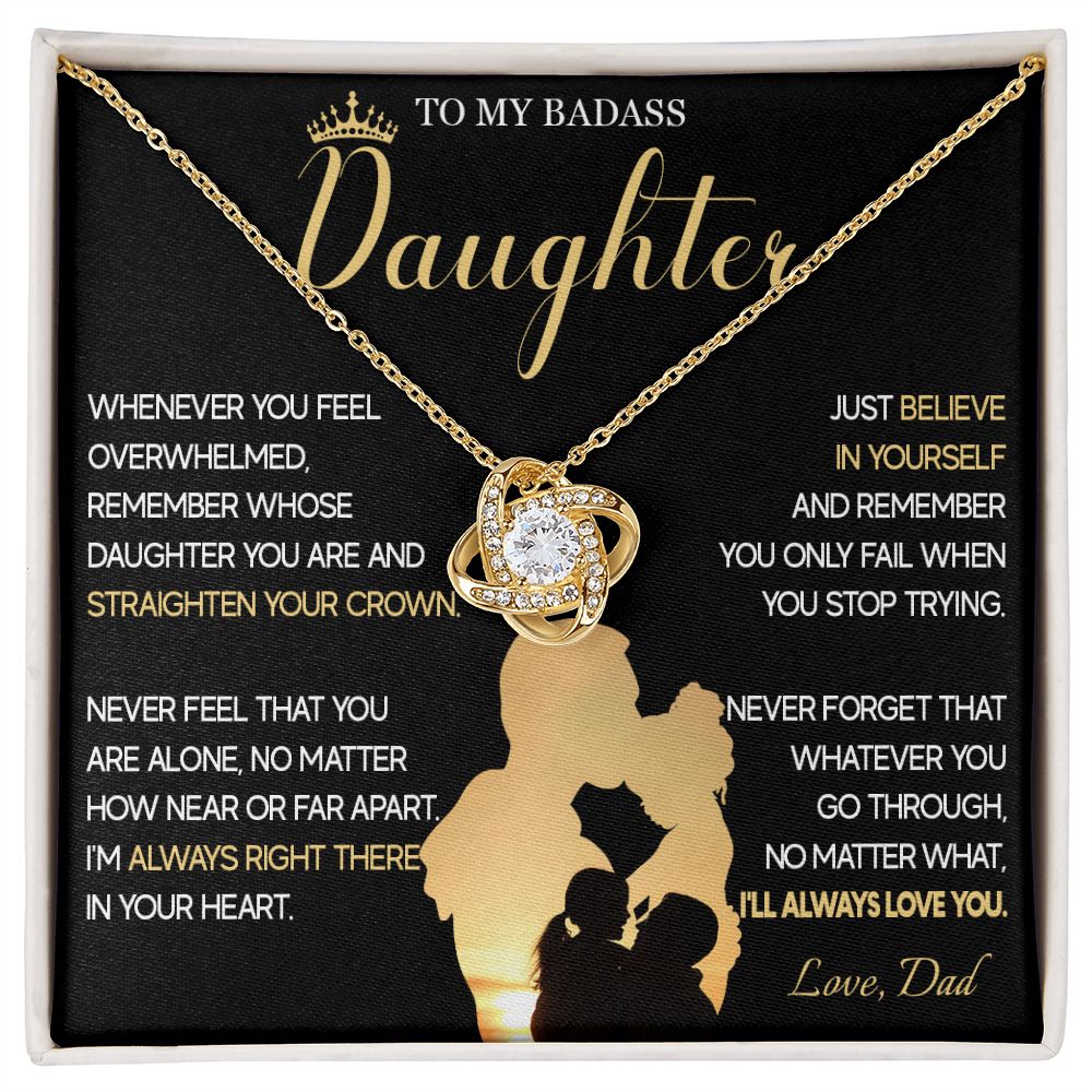 515A To My Badass Daughter Necklace, Birthday Gift For Daughter From Dad, Christmas