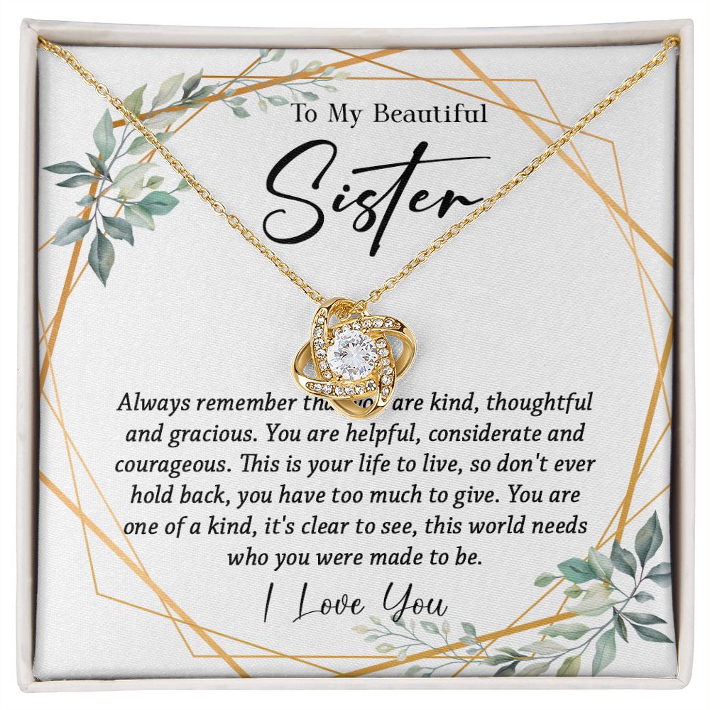 625A To My Sister Necklace, Little Sister Jewelry Gift, Birthday Gift,Necklace Sister