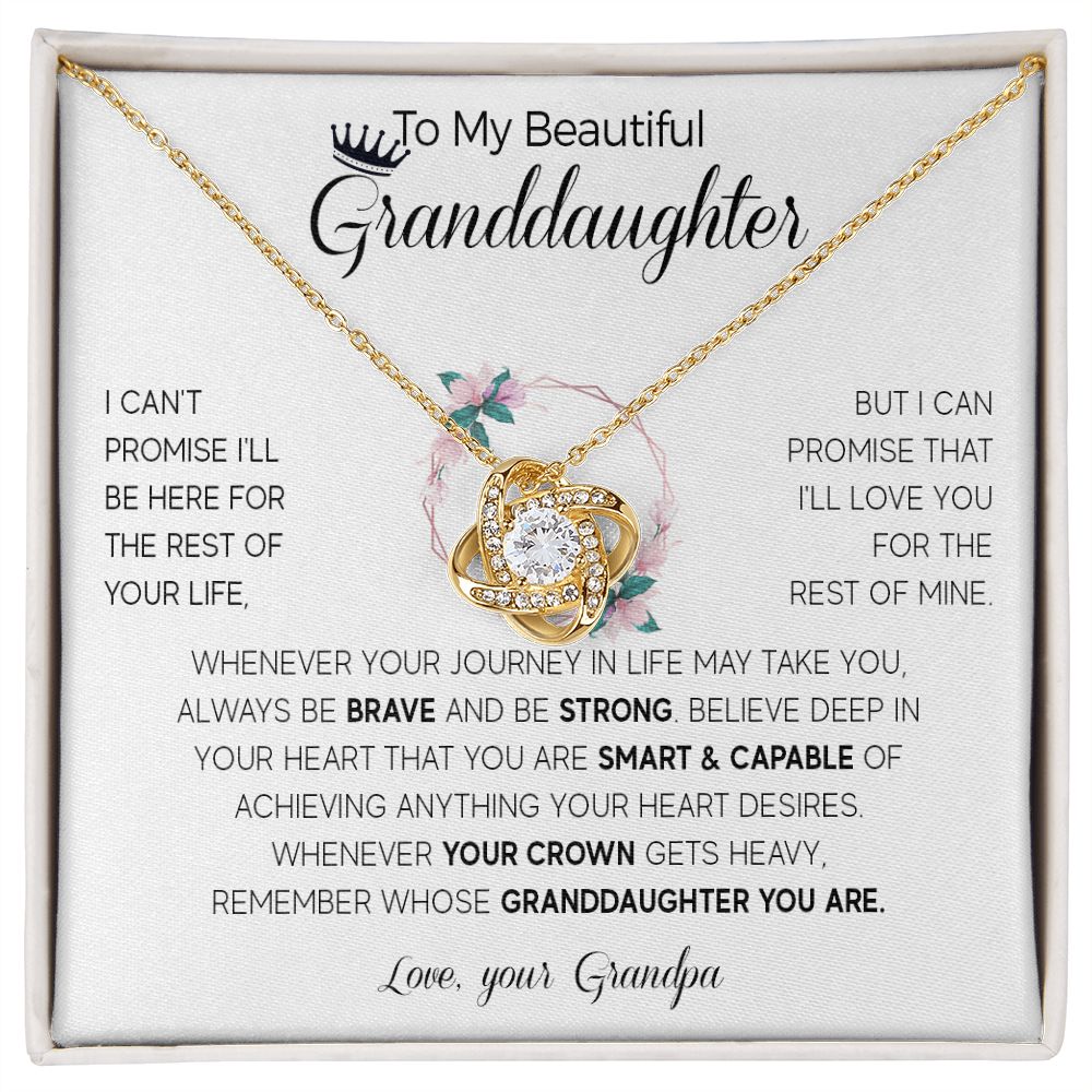 563A To My Granddaughter Necklace, Birthday Gifts For Granddaughter from Grandpa