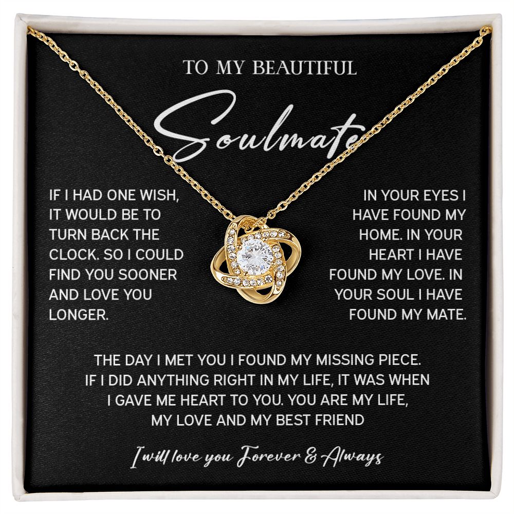 442A To My Soulmate Necklace, Xmas Birthday Gift For Wife Girlfriend From Husband