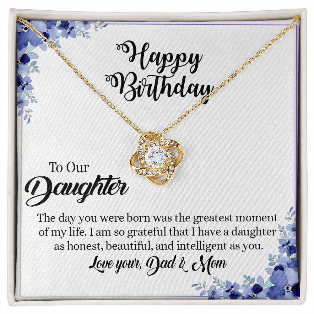 394A To My Daughter Necklace, Xmas Birthday Gift For Daughter From Dad & Mom