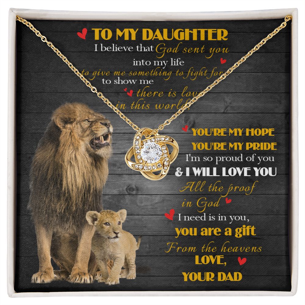 392A To My Daughter Necklace, Xmas Gift For Daughter From Dad, Daughter Father Lion